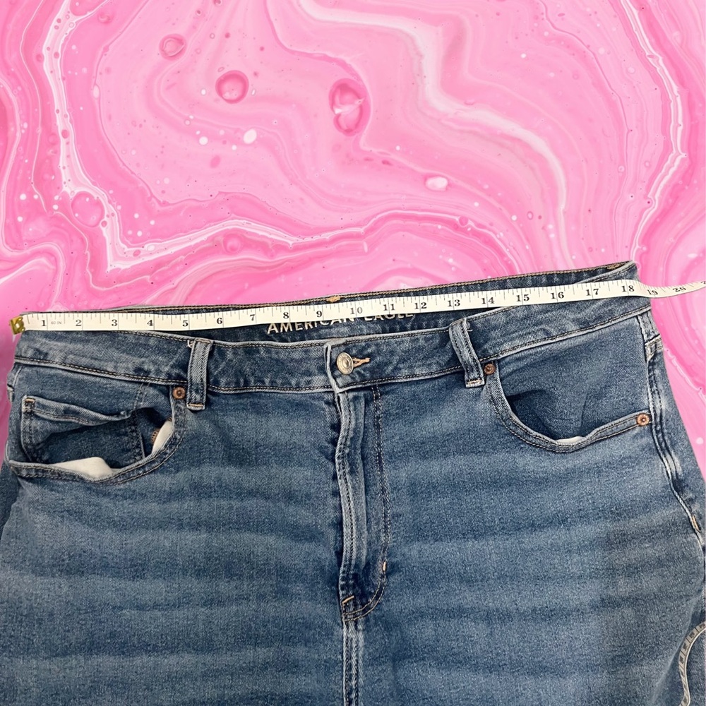 American Eagle Women's Super Stretch Straight Jeans Blue Denim, Size 18 Regular - Picture 4 of 6
